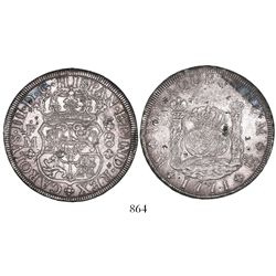 Mexico City, Mexico, pillar 8 reales, Charles III, 1771FM, with chopmarks as from circulation in the