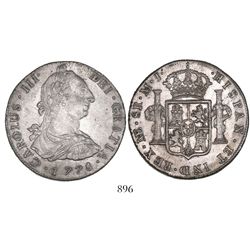 Lima, Peru, bust 8 reales, Charles III, 1778MJ.