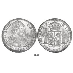 Lima, Peru, bust 8 reales, Charles IV, 1805JP.