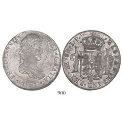 Lima, Peru, bust 8 reales, Ferdinand VII, 1821JP.