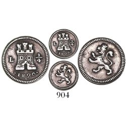 Lima, Peru, 1/4 real, 1820.