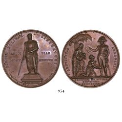 Bogota, Colombia, copper medal, 1846, Simon Bolivar.
