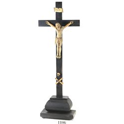 French wooden crucifix, early 1800s.
