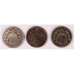 (3) SHIELD NICKELS (66, 68, 82)