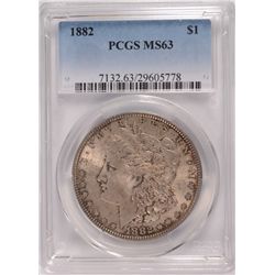 1882 MORGAN DOLLAR PCGS MS-63