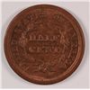 Image 2 : 1851 HALF CENT AU-58+ (RED)
