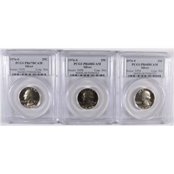 (3) 1976-S SILVER PROOF WASHINGTON QUARTERS 2 PCGS PR-68 DCAM, 1 PR-67 DCAM