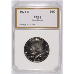 1971-S KENNEDY HALF DOLLAR PCI PR-69 DEEP CAMEO