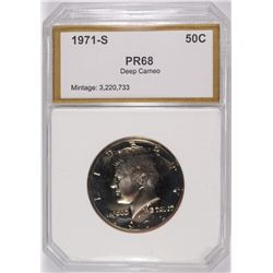 1971-S KENNEDY HALF DOLLAR PCI PR-68 DEEP CAMEO