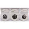 Image 1 : 3 PROOF KENNEDY HALF DOLLARS 1973-S MCCS PR-69 DCAM, 1964 MCCS PR-68,