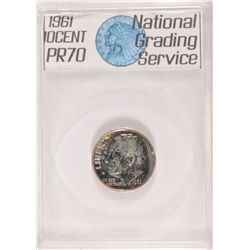 1961 PROOF ROOSEVELT DIME NGS PR-70