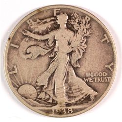 1938-D WALKING LIBERTY HALF DOLLAR FINE