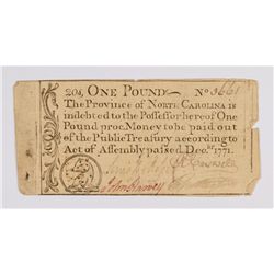 1771 ONE POUND NORTH CAROLINA COLONIAL NOTE