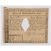 Image 1 : 1780 $4 COLONIAL MASSACHUSSETTS