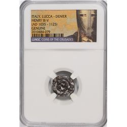 (1035-1125) ITALY LUCCA-DENIER (HENRY III-V) NGC GENUINE