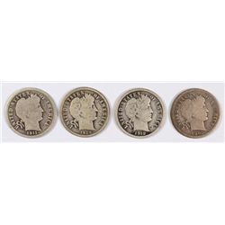 (4) BARBER DIMES (11, 12, 14, 16)