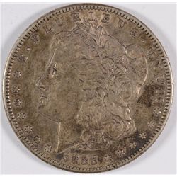 1885-S MORGAN SILVER DOLLAR, XF-45 TONED