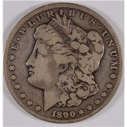 1890-CC MORGAN SILVER DOLLAR, FINE