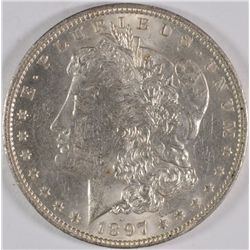 1897-O MORGAN SILVER DOLLAR, MS-61 NICE WHITE!