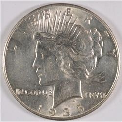 1935 PEACE SILVER DOLLAR, AU/BU
