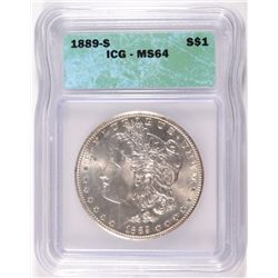 1889-S MORGAN DOLLAR ICG MS64 BLAST WHITE SUPER