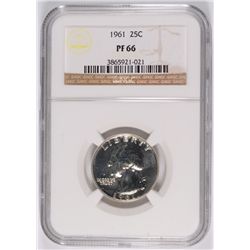 1961 WASHINGTON QUARTER, NGC PROOF-66  SUPER!