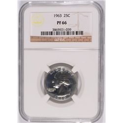 1963 WASHINGTON QUARTER, NGC PROOF-66  SUPER!