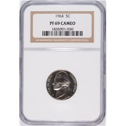 1964 JEFFERSON NICKEL, PROOF-69 CAMEO!