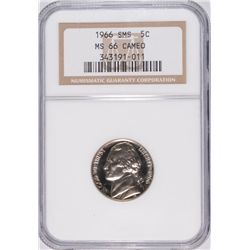1966 SMS JEFFERSON NICKEL NGC MS-66 CAMEO!