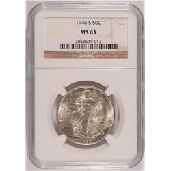 1946-S WALKING LIBERTY HALF DOLLAR NGC MS63