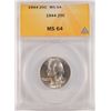 Image 1 : 1944 WASHINGTON QUARTER ANACS MS64