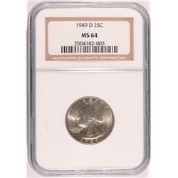 1949-D WASHINGTON QUARTER NGC MS64