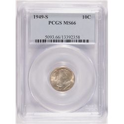 1949-S ROOSEVELT DIME PCGS MS66