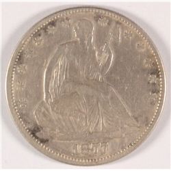1877 SEATED LIBERTY HALF VF/XF