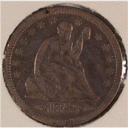 1853 ARROWS & RAYS QUARTER VF MARK ON OBVERSE