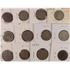 Image 1 : 12 LIBERTY NICKELS 1889, 91,93, 95, 99, 02, 03, 05, 06, 07, 08, 12-D