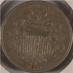 1869 SHIELD NICKEL XF