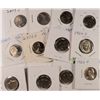 Image 1 : JEFFERSON NICKEL LOT, 12 PROOF MIXED DATES, 3 BU, 62, 64-D, 88D