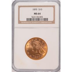 1895 $10 GOLD LIBERTY NGC MS-64