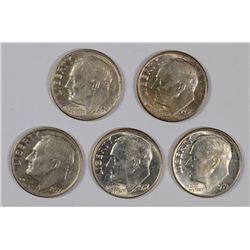 (5) ROOSEVELT DIMES (57, 57-D, 58-D, 59, 59-D)