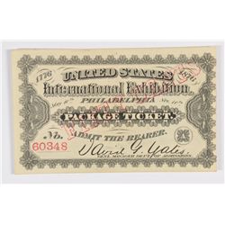 1876 US INTERNATIONAL EXHIBITION PHILADELPHIA (RED OVERPRINT, RED SERIAL #)
