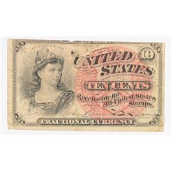1863 TEN CENT US FRACTIONAL NOTE