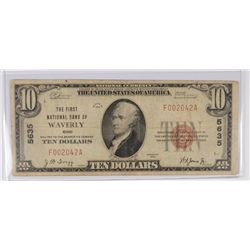 1929 $10 NATIONAL WAVERLY, OH #5635