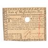 Image 1 : 1780 $20 COLONIAL MASSACHUSSETTS