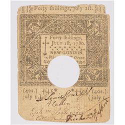 1780 FORTY SHILLINGS COLONIAL CONNECTICUT