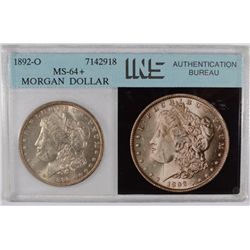 1892-O MORGAN SILVER DOLLAR, INS MS-64+  SUPER COIN!!