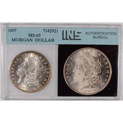 1897 MORGAN SILVER DOLLAR, INS MS-65  BEAUTIFUL!