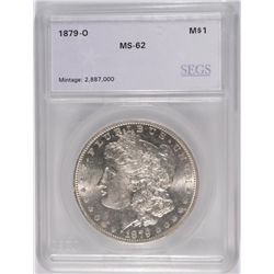 1879-O MORGAN SILVER DOLLAR, SEGS MS-62  NICE!