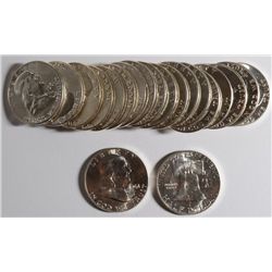 ORIGINAL GEM BU ROLL ( 20 ) 1961-P FRANKLIN HALF DOLLARS
