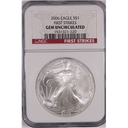 2006 SILVER AMERICAN EAGLE NGC GEM UNC (FIRST STIRKE)